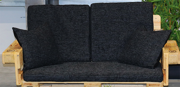 Sitzpolster für, Paletten- Sofa 2er (55 x 60am) Steingrau